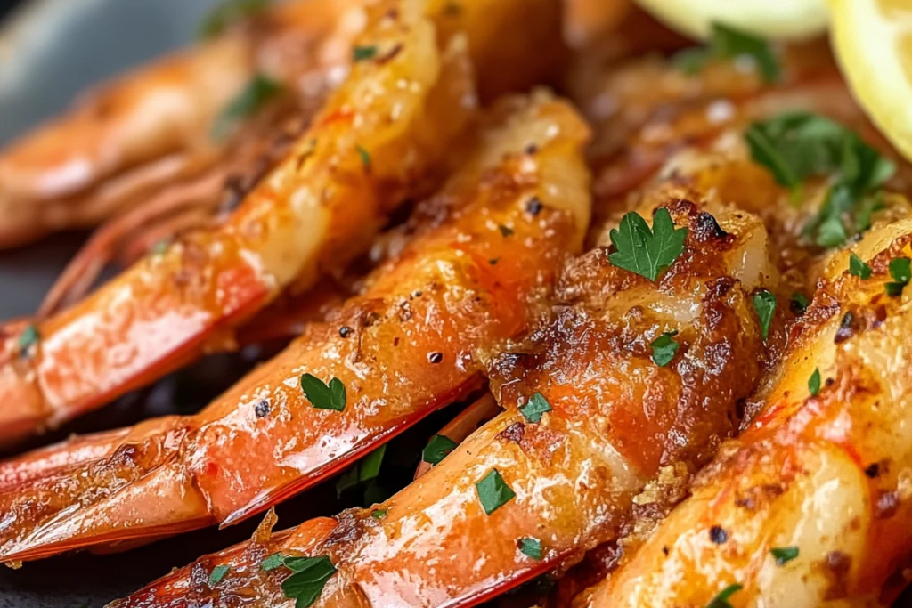 Red Lobster Shrimp Scampi on a rustic plate with garlic butter sauce