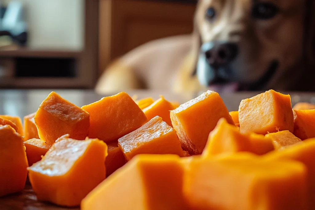 Healthy dog treats made with sweet potatoes and pumpkin