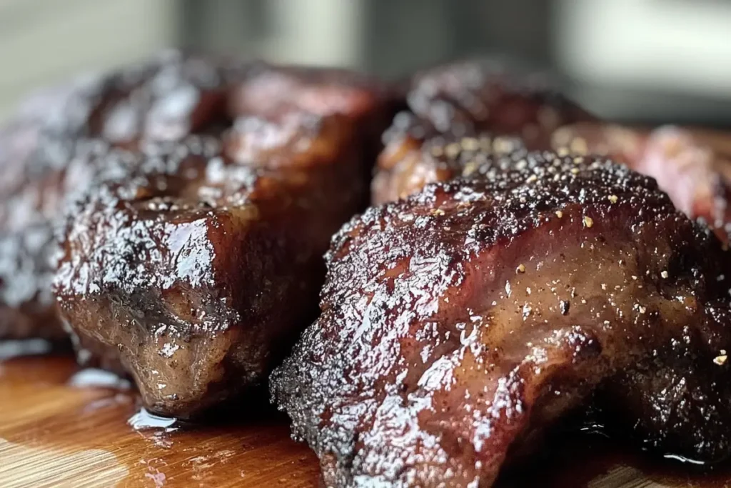 Beef back ribs with caramelized BBQ sauce