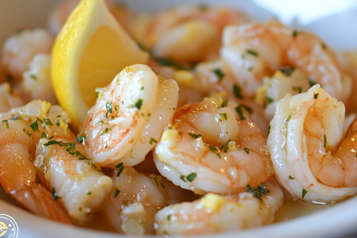 Shrimp cooked with garlic, soy sauce, and herbs served with pineapple coleslaw.