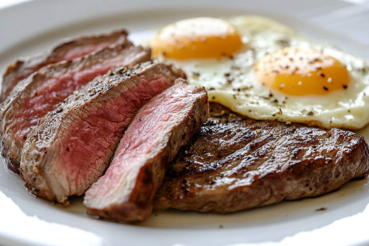 Classic steak and eggs breakfast