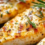 Thin sliced chicken breast cooked with herbs