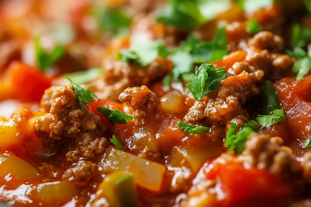 American Chop Suey served in a bowl