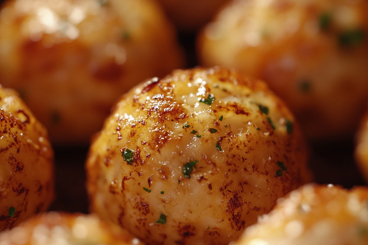 Crispy boudin balls with dipping sauce