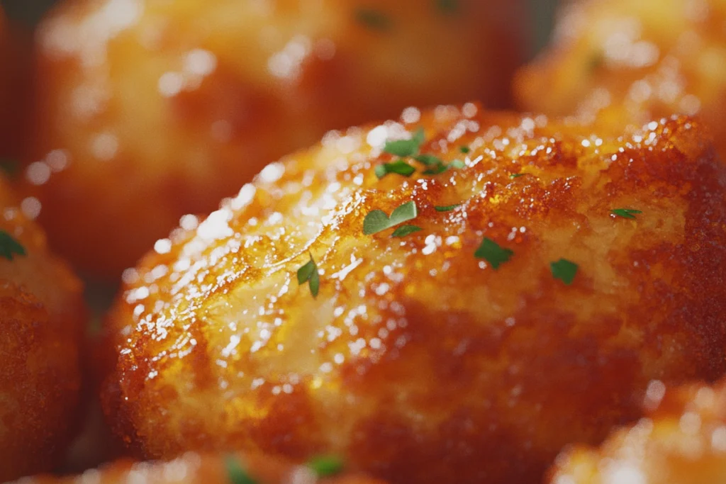 Crispy chicken fritters with fresh herbs