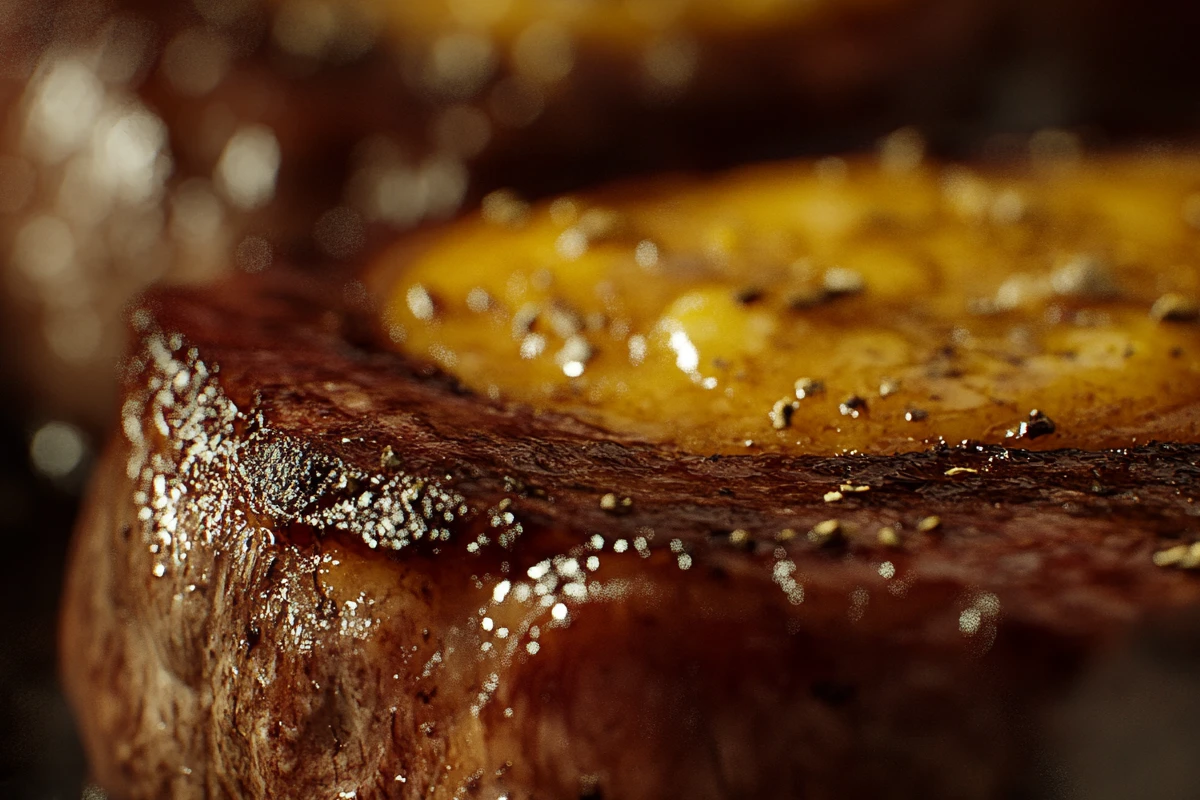 Picanha steak on a grill with a crispy fat cap during a Brazilian barbecue.