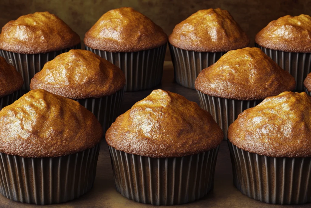 Freshly baked pumpkin banana muffins