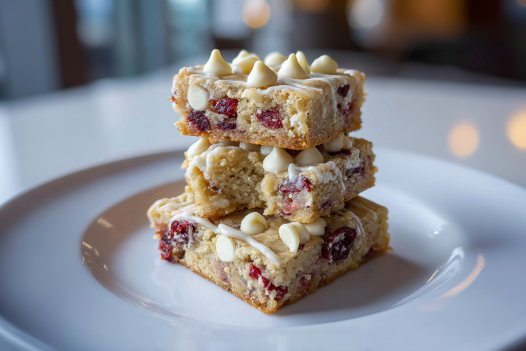 White Chocolate Cranberry Cookie Bars (Holiday Edition)